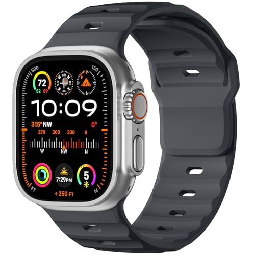 Wepro Sport Bands Compatible with Apple Watch Ultra 2/Ultra Band, Compatible with Apple Watch Bands for Men 49mm 46mm 45mm 44mm 42mm, Silicone Rugged Strap for iWatch Series 10 9 8 7 6 5 4 SE 3 2 1 - 2