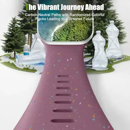 Wepro Watch Band Apple Watch Series 9 Band 41mm SE 40mm 10 42mm Series 3 38mm bilan mos keladi, ayollar uchun iWatch Band Series 8 7 6 5 4 2 1 suv o'tkazmaydigan nafas oladigan sport bandi rangli tasma binafsha - 4