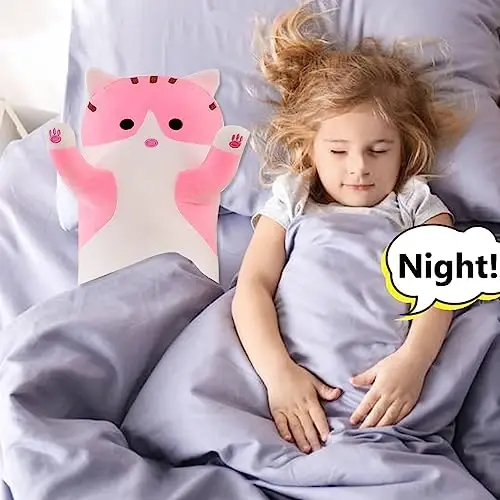 Werdast Pink Cat Long Plush Pillow Kitty Stuffed Animals Soft Sleeping Throw Pillow Doll Toy (Pink,35inches) - 4