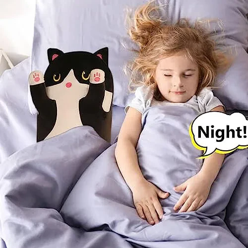 Werdast Black Cat Long Plush Pillow Cat Stuffed Animals Soft Sleeping Throw Pillow Doll Toy (Black,27inches) - 5