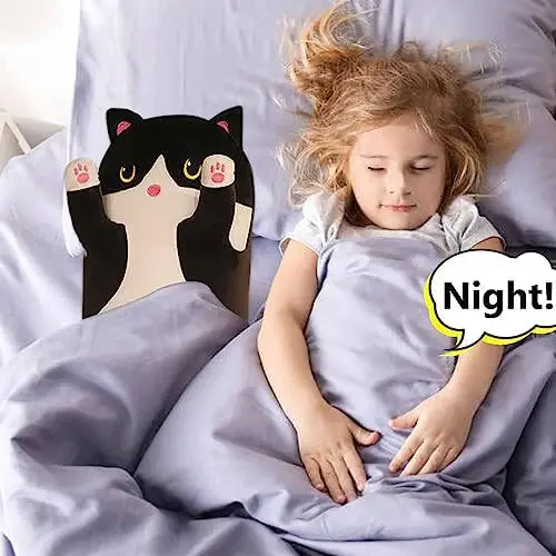 Werdast Black Cat Long Plush Pillow Kitty Stuffed Animals Soft Sleeping Throw Pillow Doll Toy Gift(Black,18inches) - 5