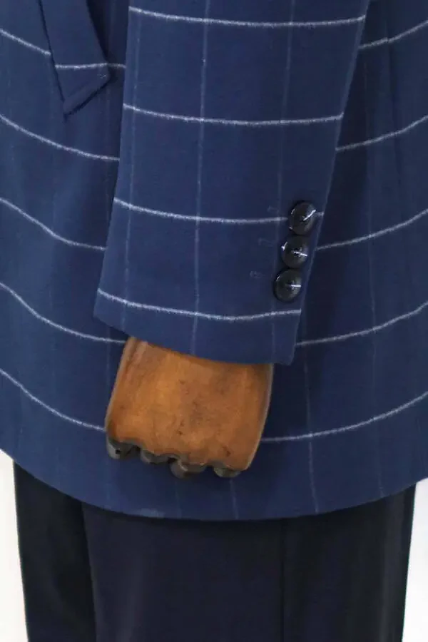 Wessi Brand, Checkered Blue Men's Coat - 3