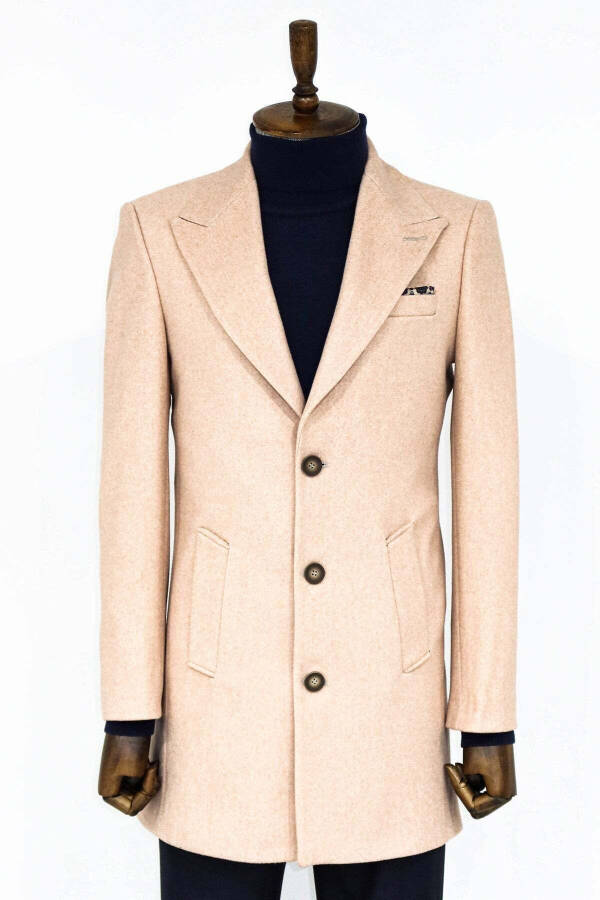 Wessi brand light pink wide collar wool men's coat. - 1