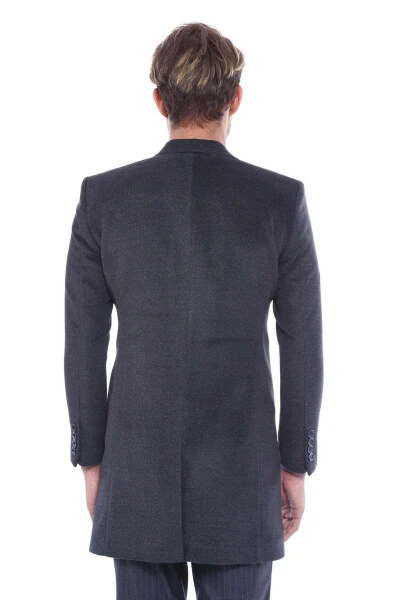Wessi Men's Overcoat with Wide Collar - Charcoal - 3