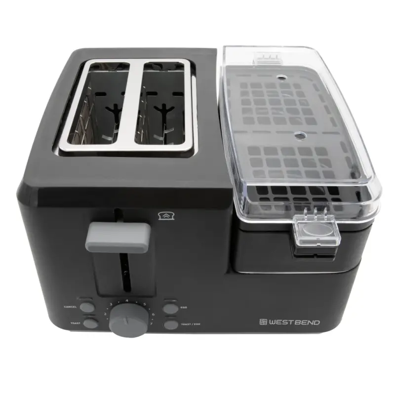 West Bend Multifunctional Breakfast Station, 2-Slice Toaster with Egg Cooker and Meat Warmer, in Black (78500) - 16