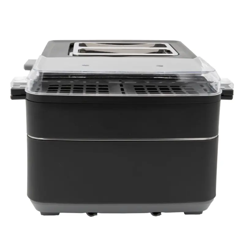 West Bend Multifunctional Breakfast Station, 2-Slice Toaster with Egg Cooker and Meat Warmer, in Black (78500) - 17