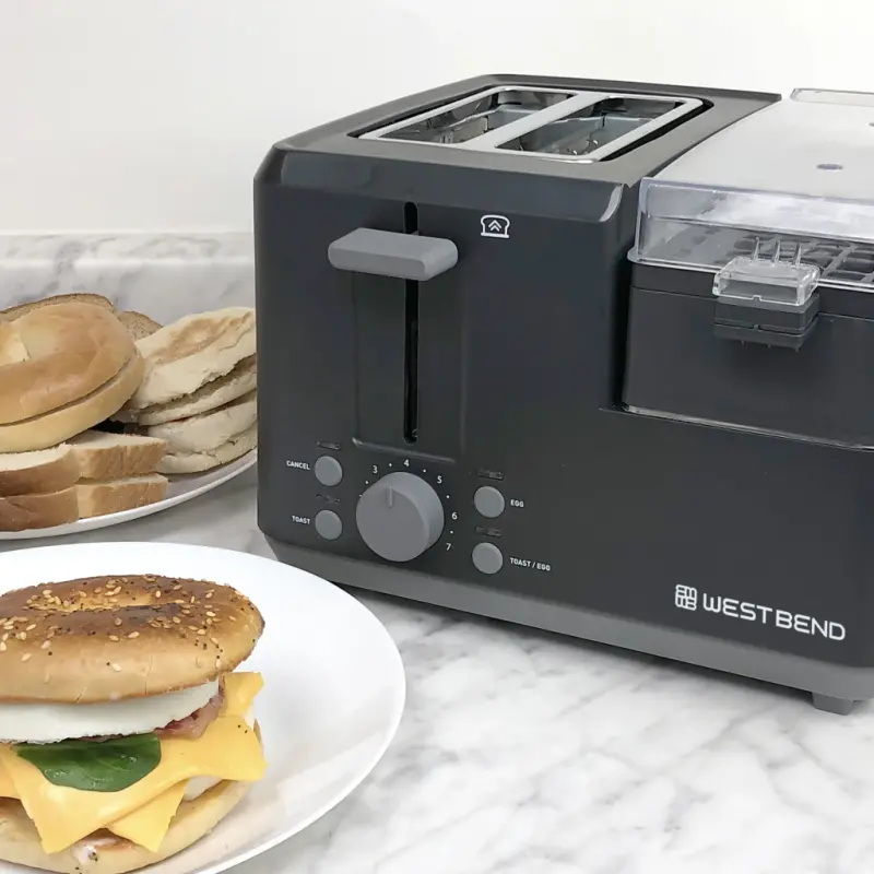 West Bend 2-Slice Breakfast Station Egg & Muffin Toaster, 78500 - 2
