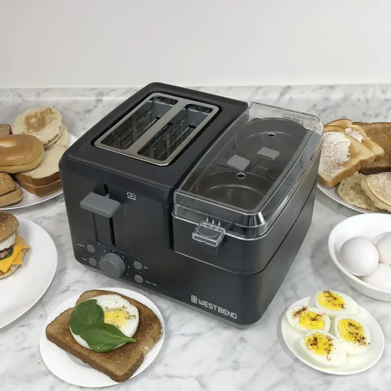 West Bend 2-Slice Breakfast Station Egg & Muffin Toaster, 78500 - 3