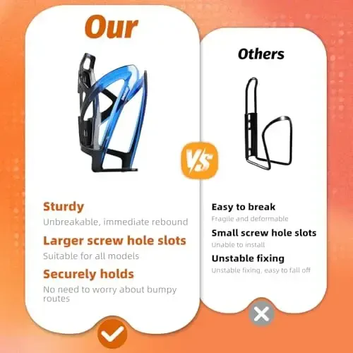 West Biking Bike Water Bottle Cages Ultra-Light Durable PC Bicycle Bottle Holder with Screws Tool, Easy Installation Bicycle Drink Cup Holders Cycling Kettle for MTB Road Bikes - 6