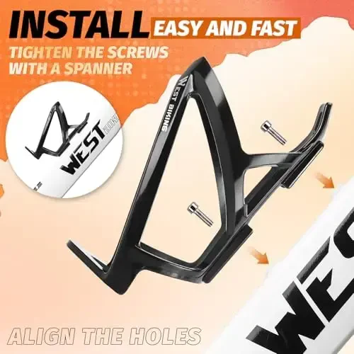 West Biking velosiped suv idishlari uchun qafaslar ultra yengil bardoshli PC velosiped idish ushlagichi vintlar bilan asbob, oson o'rnatish velosiped ichimlik krujka ushlagichlari MTB yo'l velosipedlari uchun velosiped choynak - 6