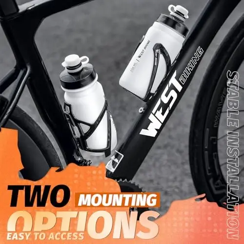 West Biking velosiped suv idishlari uchun qafaslar ultra yengil bardoshli PC velosiped idish ushlagichi vintlar bilan asbob, oson o'rnatish velosiped ichimlik krujka ushlagichlari MTB yo'l velosipedlari uchun velosiped choynak - 4