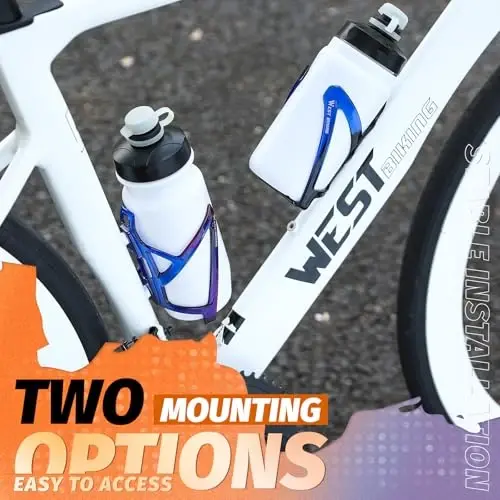 West Biking velosiped suv shishasi qafaslari Ultra-engil chidamli PC velosiped shishasi ushlagichi vintlar bilan asbob, oson o'rnatish velosiped ichimlik krujkasi ushlagichlari MTB yo'l velosipedlari uchun velosiped choynagi - 4