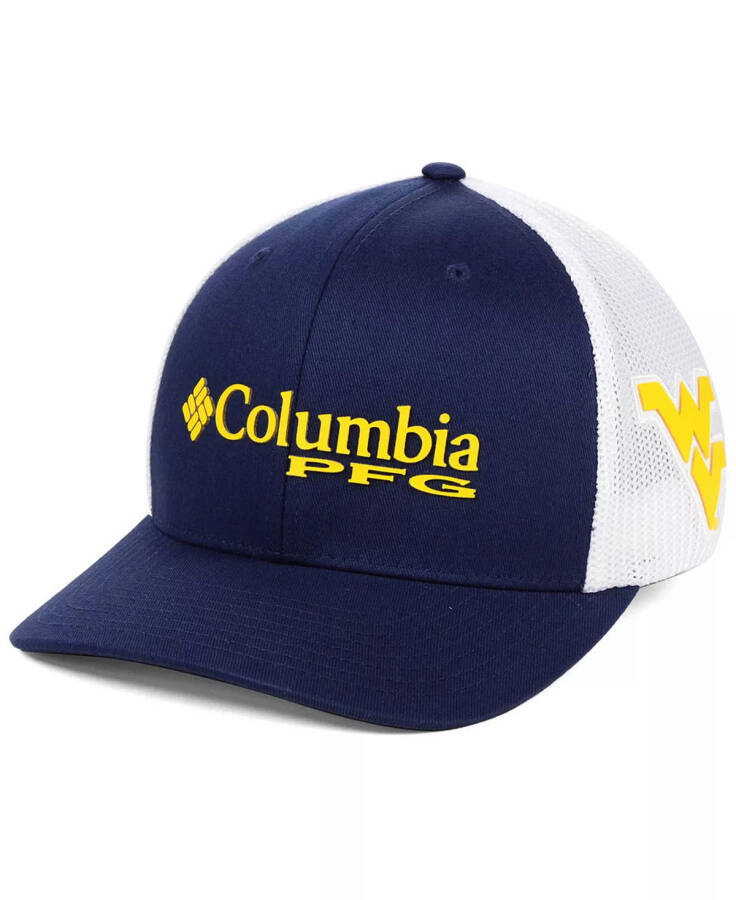 West Virginia Mountaineers PFG Stretch Fitted Cap Navy/White - 1