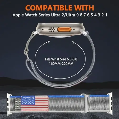 WestEagle 2 Pack Trail Loop Nylon Band Compatible Apple Watch Band 49mm 46mm 45mm 44mm 42mm 41mm 40mm 38mm, Rugged Soft Braided Elastic Sport Strap for iWatch Series SE Ultra 11 10 9 8 7 6 5 4 3 2 1 - 3