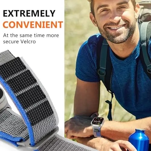 WestEagle 2 PackTrail Loop Nylon Band Mos keladigan Apple Watch Ultra/2 Band 49mm 46mm 45mm 44mm 42mm, iWatch Series 10 9 8 7 6 5 4 3 2 1 Ultra/2 erkaklar USA bayrog'i uchun mustahkam yumshoq o'rilgan elastik sport tasmachasi - 4