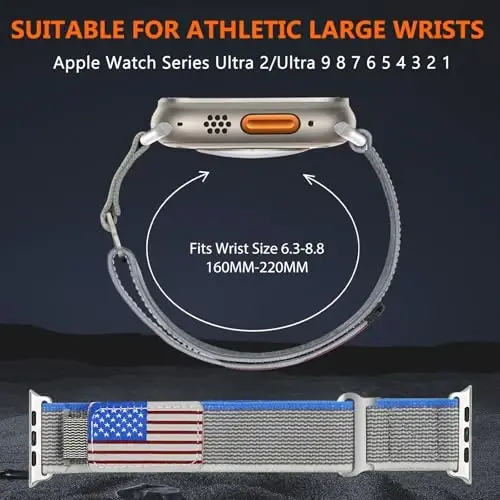 WestEagle 2 Pack Trail Loop Nylon Band Compatible Apple Watch Band 49mm 46mm 45mm 44mm 42mm 41mm 40mm 38mm, Rugged Soft Braided Elastic Sport Strap for iWatch Series SE Ultra 11 10 9 8 7 6 5 4 3 2 1 - 3