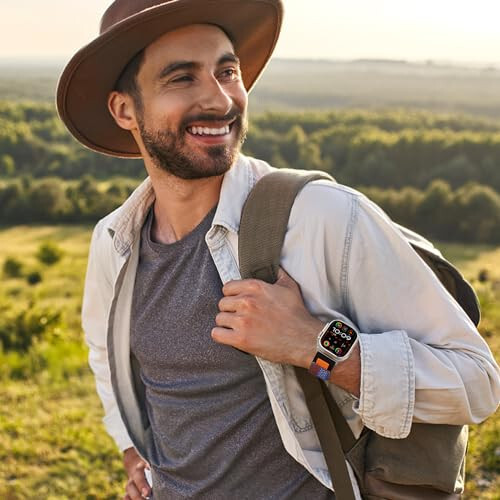 WestEagle Trail Loop Naylon Bant Uyumlu Apple Watch Ultra/2 Bant 49mm 45mm 44mm 42mm, Sağlam Yumuşak Örgülü Elastik Spor Kayış iWatch Serisi 9 8 7 6 5 4 3 2 1 Ultra/2 Erkekler ABD Bayrağı - 7