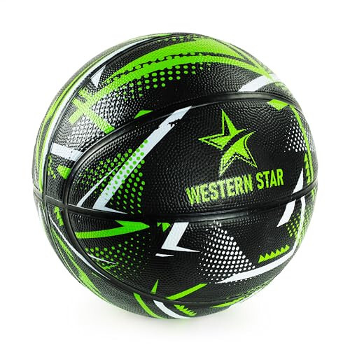 Western Star Basketbol Resmi Boyut ve Ağırlık Boyutu 7 29.5'' - 5 Popüler Takım Rengi - Kontrol ve Tepki Veren - Açık Hava Basketbolu - Dayanıklı ve Çekici Tasarım - 1