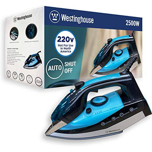 Westinghouse 220v Iron 2500 watts with Steam & Auto Shut Off 220 – 240 Volts 50/60 hz Bundle with Dynastar Plug Adapter (NOT for USA) - 1