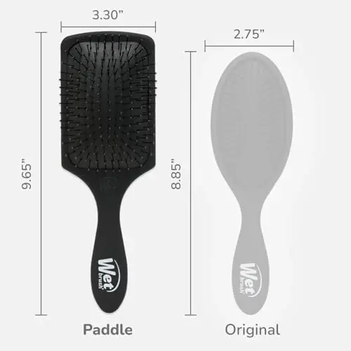 Wet Brush Paddle Detangler Hair Brush, Black Frost - Ultra-Soft IntelliFlex Detangling Bristles with AquaVent Design - Spread Hair Treatments Evenly - Glides Through Tangles For All Hair Types - 11