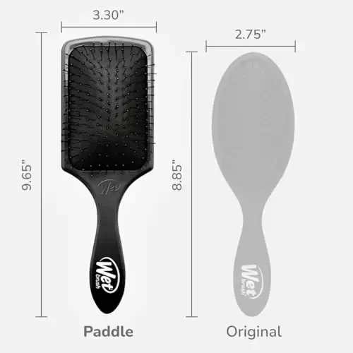 Wet Brush Paddle Detangler Hair Brush, Black, Ultra-Soft IntelliFlex Bristles with AquaVent Design, Great For Treatment & Mask Application, Women, Men, Wet, Dry and Damaged Hair - 5