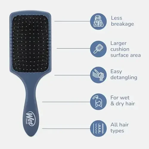 Wet Brush Paddle Detangler Hair Brush, Elemental Blue, Ultra-Soft IntelliFlex Bristles with AquaVent Design, Great For Treatment & Mask Application, Women, Men, Wet, Dry and Damaged Hair - 4