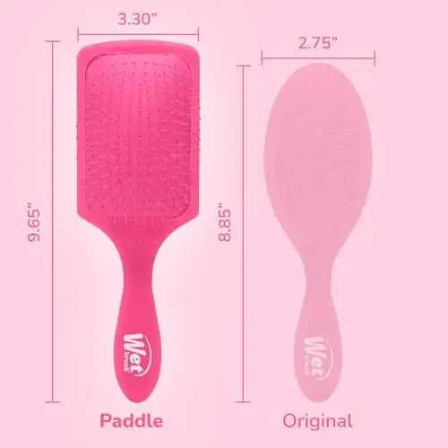 Wet Brush Paddle Detangler Hair Brush, Pink Frost - Ultra-Soft IntelliFlex Detangling Bristles with AquaVent Design - Spread Hair Treatments Evenly - Glides Through Tangles For All Hair Types - 5
