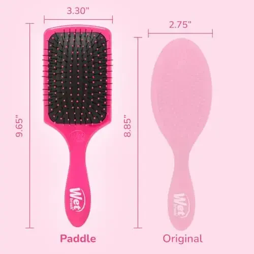 Wet Brush Paddle Detangler Hair Brush, Pink, Ultra-Soft IntelliFlex Bristles with AquaVent Design, Great For Treatment & Mask Application, Women, Men, Wet, Dry and Damaged Hair - 4
