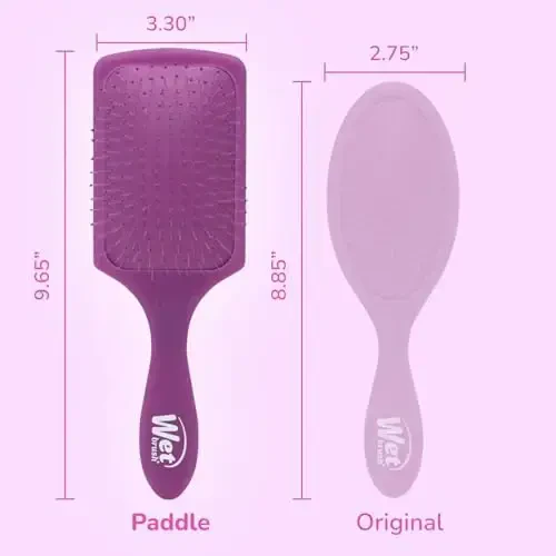 Wet Brush Paddle Detangler Hair Brush, Purple Frost - Ultra-Soft IntelliFlex Detangling Bristles with AquaVent Design - Spread Hair Treatments Evenly - Glides Through Tangles For All Hair Types - 5