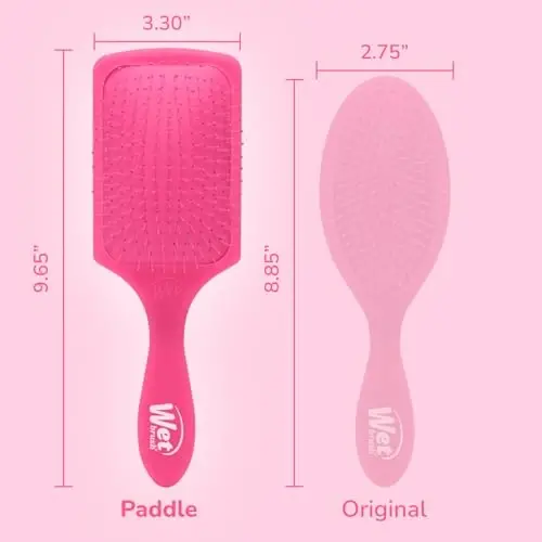 Wet Brush Paddle Detangler Saç Fırçası, Pembe Buzlu - Ultra Yumuşak IntelliFlex Dolaşık Açma Kılları ve AquaVent Tasarımı - Saç Bakımlarını Eşit Şekilde Yayar - Tüm Saç Tipleri İçin Düğümleri Kolayca Açar - 11