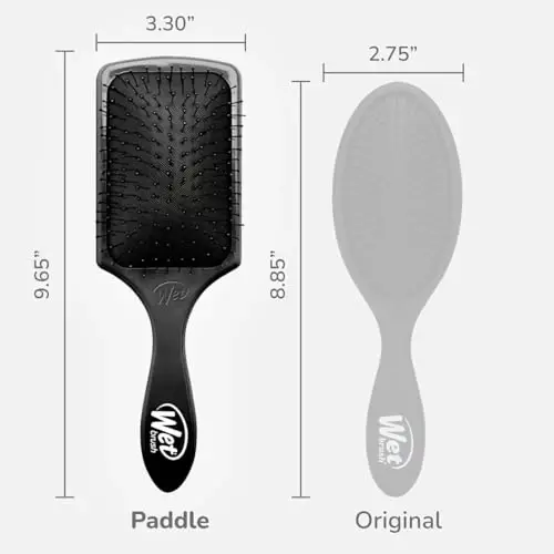 Wet Brush Paddle Detangler Soch cho'tkasi, Qora, AquaVent dizaynli ultra yumshoq IntelliFlex tuklar, Davolash va niqob qo'llash uchun ajoyib, Ayollar, Erkaklar, Ho'l, Quruq va Shikastlangan Sochlar - 5