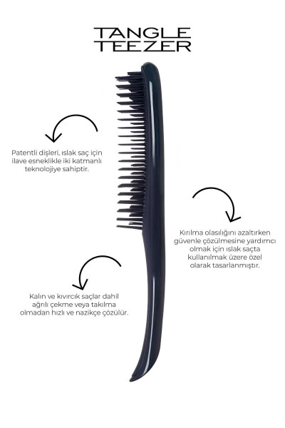 Wet Detangler Black Hair Brush and Comb - 1