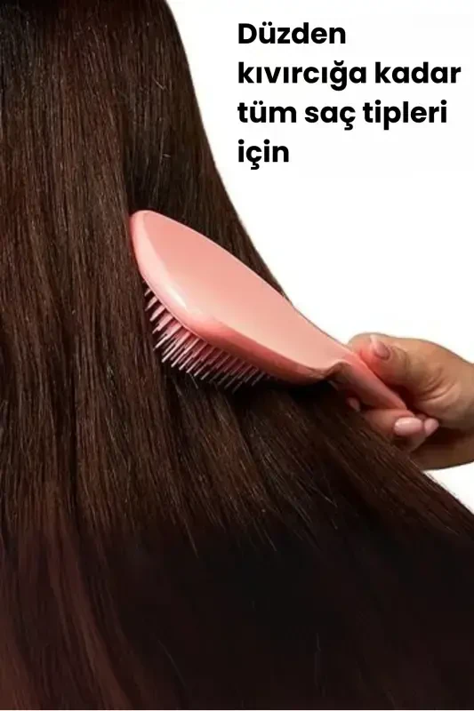 Wet Detangler Large Peach Hair Brush - 3