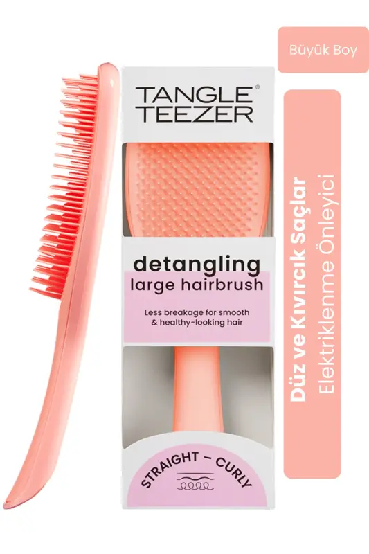 Wet Detangler Large Peach Hair Brush - 6