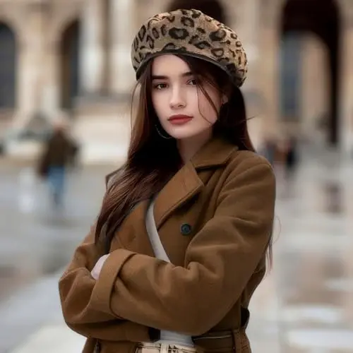 WETOO Women Beret Hat PU Leather Beret French Black Beret Artist Beret Cap - WETOO (1)
