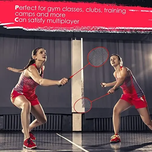 Wettarn 12 dona badminton raketkasi, 18 ta neylon badminton shari bilan, yangi boshlanuvchilar va ilg'or o'yinchilar uchun, hovli, sport zali, plyaj va ochiq havo uchun to'plam - 4
