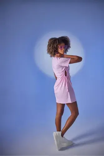 Wex Tshirt Elbise Pembe-Pembe - HOLLY LOLLY (1)