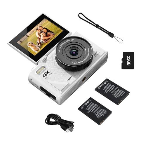 WGM Point and Shoot Digital Cameras Portable Camera FHD 64MP 4K Digital Camera with 16X Zoom Anti-Shake with Flip Screen - 1