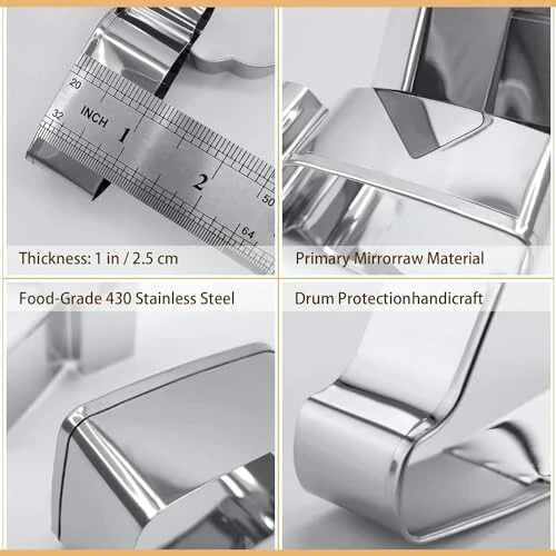 WGPG Dinozavr Pechenye Kalıpları - 6 dona Katta Katta Zanglamaydigan Po'lat Dinozavr Shakl Fondan Kalıbi, Metall Pechenye Sandviç Biskuvit Kesuvchi Kalıplar Pishirish uchun, 3 x 4 dyuym - 5