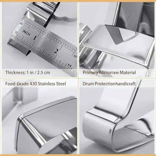 WGPG Dinozavr Pechenye Kalıpları - 6 dona Katta Katta Zanglamaydigan Po'lat Dinozavr Shakl Fondan Kalıbi, Metall Pechenye Sandviç Biskuvit Kesuvchi Kalıplar Pishirish uchun, 3 x 4 dyuym - 5