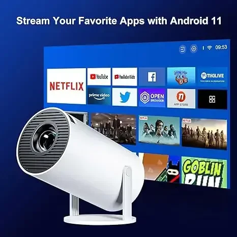 WHATOOK 120 dyuymli ko‘chma yopiq/ ochiq projeksiyon pardasi, 16: 9 4K HD Ajinmaydigan yengil kinofilm, tashish sumkasi va orqa hovli kinofilm kechalari uchun stend - 4