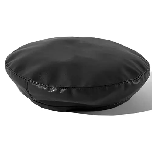 Wheebo PU Leather Berets for Women French Beret Hats Artist Painter Hat Classic Solid Style - 5