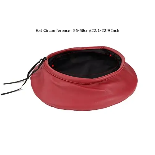 Wheebo PU Leather Berets for Women French Beret Hats Artist Painter Hat Classic Solid Style - 4