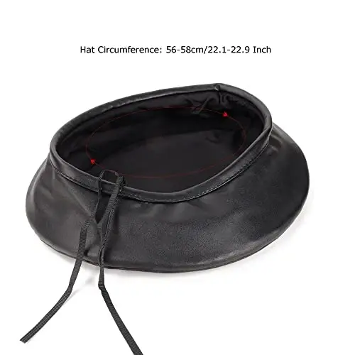 Wheebo PU Leather Berets for Women French Beret Hats Artist Painter Hat Classic Solid Style - 3
