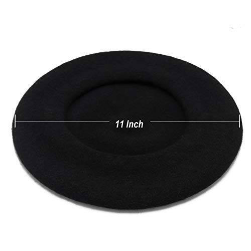 Wheebo Wool Beret Hat, Solid Color French Style Winter Warm Cap for Women Girls Lady - 9