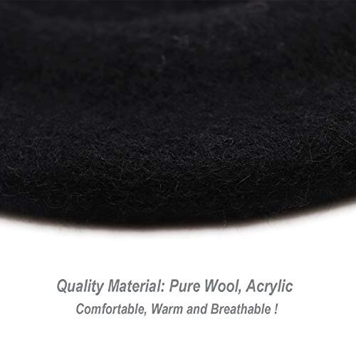 Wheebo Wool Beret Hat, Solid Color French Style Winter Warm Cap for Women Girls Lady - 10