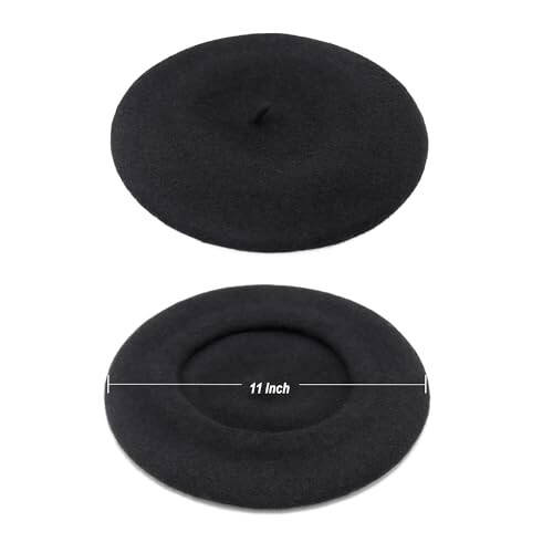 Wheebo Wool Beret Hat, Solid Color French Style Winter Warm Cap for Women Girls Lady - 6