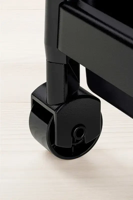 Wheeled Shelf Unit 3 Tier Black Bathroom Shelf Kitchen Shelf Serving Trolley Organizer - 5