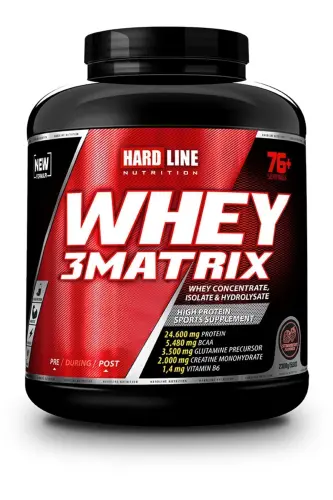 Whey 3 Matrix 2300 gr Çilek Aromalı Protein Tozu (HELAL SERTİFİKALI) - HARDLINE (1)