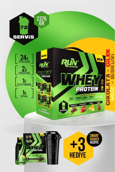 Whey Protein - 72 Servings - 4 Flavors - 2376g - Gift Included - 1